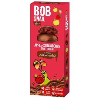 Bob Snail Choco Przekąska owocowa w mlecznej czekoladzie, jabłko, truskawka, 30 g - zdjęcie produktu