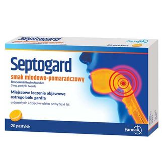 Septogard 3 mg, smak miodowo-pomarańczowy, 20 pastylek twardych - zdjęcie produktu