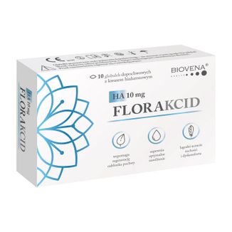 Florakcid HA 10 mg, globulki dopochwowe, 10 sztuk - zdjęcie produktu