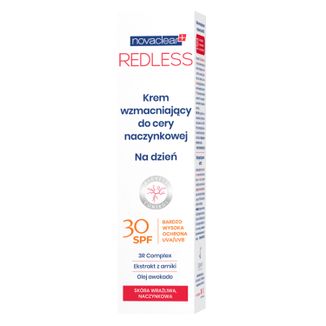 Novaclear Redless, wzmacniający krem do twarzy na dzień, skóra wrażliwa i naczynkowa, SPF 30, 50 ml - zdjęcie produktu