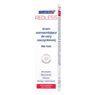 Novaclear Redless, wzmacniający krem do twarzy na noc, skóra wrażliwa i naczynkowa, 50 ml - zdjęcie produktu