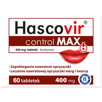 Hascovir control MAX 400 mg, 60 tabletek Hascovir control MAX 400 mg, 60 tabletek - zdjęcie produktu