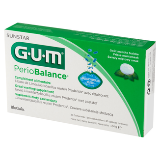 GUM PerioBalance, smak miętowy, 30 tabletek do ssania USZKODZONE OPAKOWANIE GUM PerioBalance, smak miętowy, 30 tabletek do ssania USZKODZONE OPAKOWANIE - zdjęcie produktu