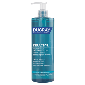 Ducray Keracnyl, żel oczyszczający przeciw niedoskonałościom, skóra tłusta, 400 ml Ducray Keracnyl, żel oczyszczający przeciw niedoskonałościom, skóra tłusta, 400 ml - zdjęcie produktu