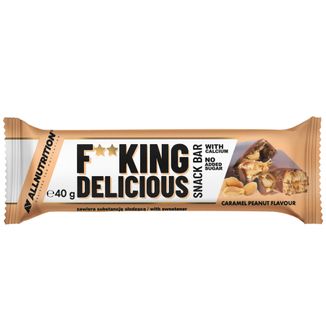 Allnutrition Fitking Delicious Snack Bar Caramel Peanut, baton karmelowo-orzechowy z wapniem, bez dodatku cukru, 40 g KRÓTKA DATA - zdjęcie produktu