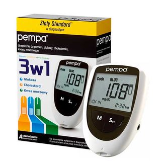 Pempa BK6-40M 3w1, urządzenie do pomiaru glukozy, cholesterolu i kwasu moczowego - zdjęcie produktu