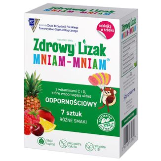 Zdrowy Lizak Mniam-Mniam, różne smaki, 7 sztuk USZKODZONE OPAKOWANIE - zdjęcie produktu