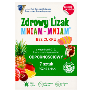 Zdrowy Lizak Mniam-Mniam, różne smaki, 7 sztuk Zdrowy Lizak Mniam-Mniam, różne smaki, 7 sztuk - zdjęcie produktu