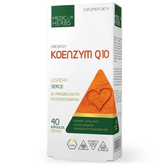 Medica Herbs Koenzym Q10 Ubichinon 100 mg, 40 kapsułek Medica Herbs Koenzym Q10 Ubichinon 100 mg, 40 kapsułek - zdjęcie produktu