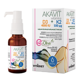 Vitadiet Akavit Witamina D3 4000 IU + K2 50 µg, krople, 29,4 ml - miniaturka zdjęcia produktu