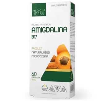 Medica Herbs Amigdalina B17 4 mg, 60 kapsułek Medica Herbs Amigdalina B17 4 mg, 60 kapsułek - zdjęcie produktu