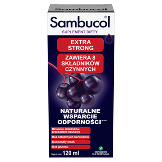 Sambucol Extra Strong, płyn dla dorosłych, 120 ml - zdjęcie produktu