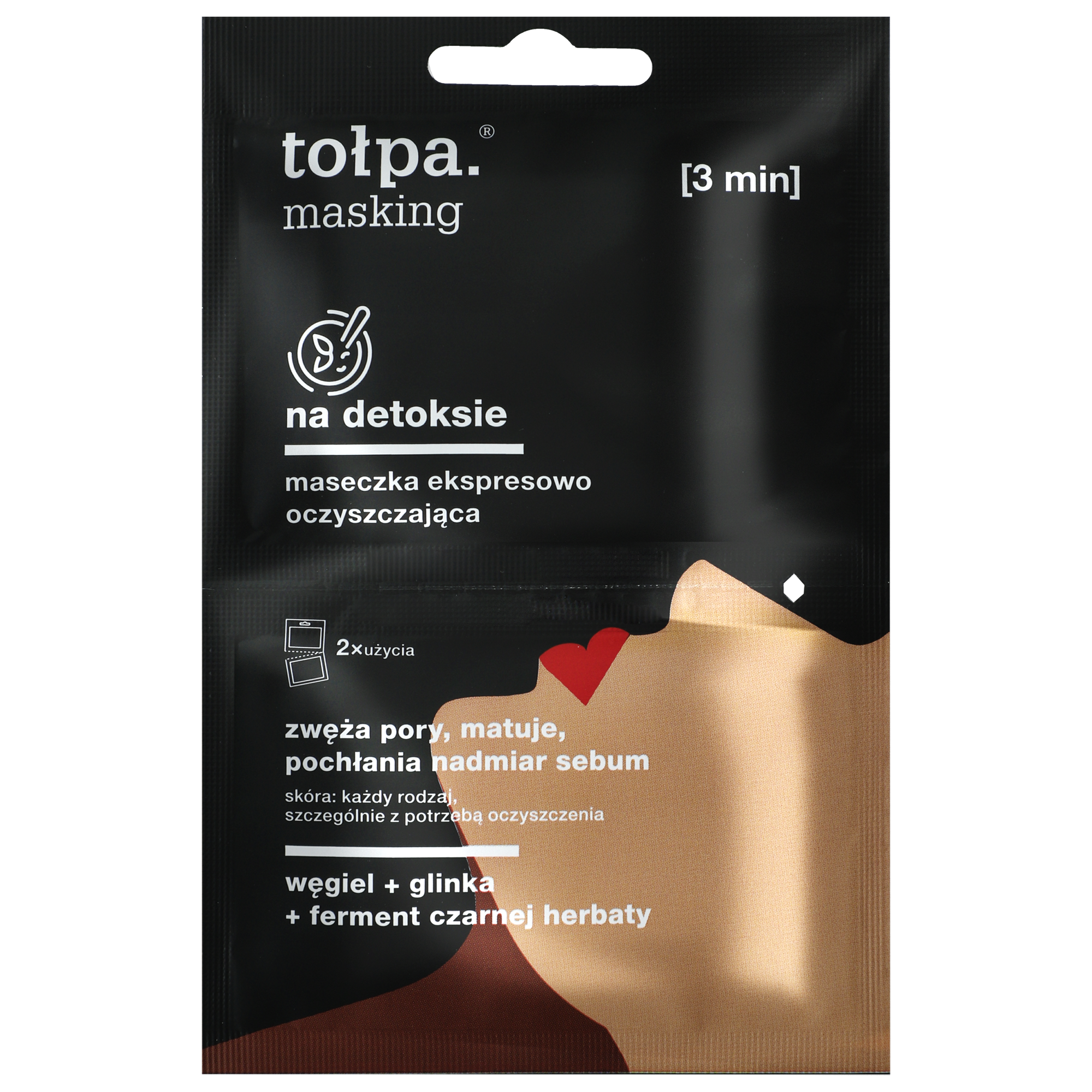 Tołpa Tołpa Masking, na detoksie, maseczka ekspresowo oczyszczająca, 2 x 5 ml