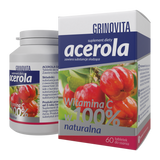 Grinovita Acerola, 60 tabletek do ssania  KRÓTKA DATA - miniaturka zdjęcia produktu