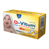 D-Vitum 400 j.m., witamina D dla noworodków, niemowląt i dzieci, 90 kapsułek twist-off - miniaturka zdjęcia produktu