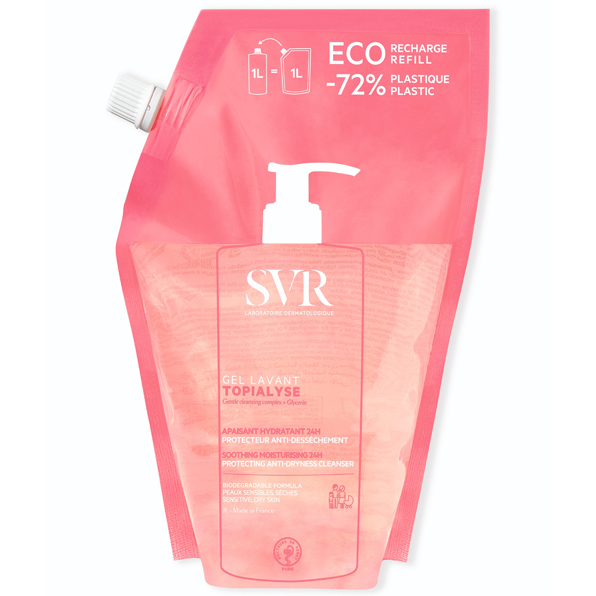 Nieznana SVR Topialyse Gel Lavant, łagodny żel do mycia twarzy i ciała, refill, 1 l