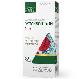 Medica Herbs Astaksantyna 6 mg, 60 kapsułek Medica Herbs Astaksantyna 6 mg, 60 kapsułek - zdjęcie produktu