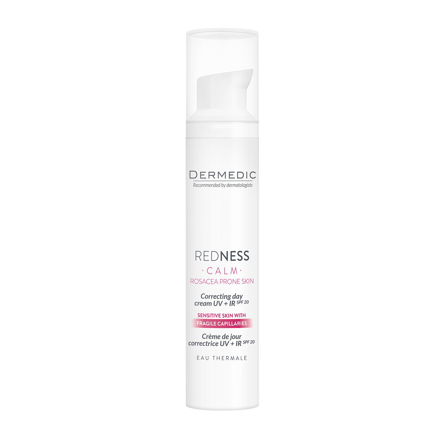 Dermedic Dermedic Redness Calm, krem korygujący UV+ IR na dzień, skóra naczyniowa z tendencją do nadreaktywności, rumienia i trądziku różowatego, 40 ml