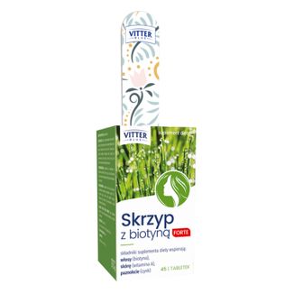 Vitter Blue Skrzyp z Biotyną Forte, 45 tabletek + dodatkowo pilnik do paznokci USZKODZONE OPAKOWANIE Vitter Blue Skrzyp z Biotyną Forte, 45 tabletek + dodatkowo pilnik do paznokci USZKODZONE OPAKOWANIE - zdjęcie produktu