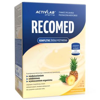 ActivLab Pharma RecoMed, preparat odżywczy, ananasowy, 65 g x 6 saszetek USZKODZONE OPAKOWANIE - zdjęcie produktu