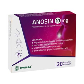 Anosin 10 mg, 20 kapsułek twardych KRÓTKA DATA - zdjęcie produktu