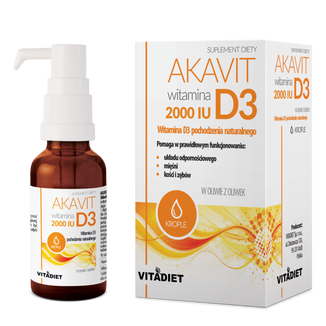 Vitadiet Akavit Witamina D3 2000 IU, krople, 29,4 ml - zdjęcie produktu