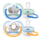 Avent Ultra Air, smoczek uspokajający, silikonowy, ortodontyczny, boy, SCF080/05, 0-6 miesięcy, 2 sztuki  - miniaturka zdjęcia produktu