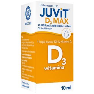 Juvit D3 Max 20000 IU/ ml, krople doustne, roztwór, 10 ml USZKODZONE OPAKOWANIE - zdjęcie produktu