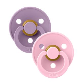 Bibs Colour, smoczek kauczukowy uspokajający, Lavender & Baby Pink, rozmiar M, od 6 miesiąca, 2 sztuki - zdjęcie produktu