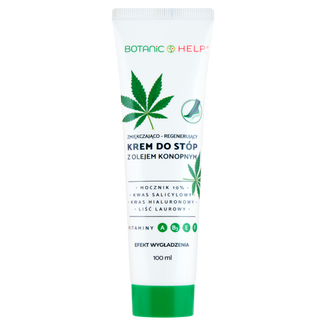 Botanic Help, zmiękczająco-regenerujący krem do stóp z olejem konopnym, 100 ml - zdjęcie produktu