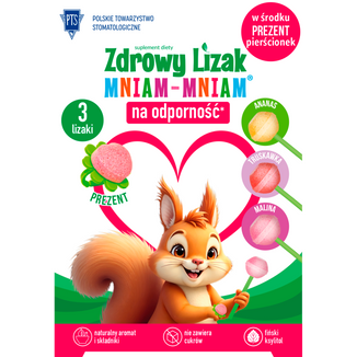 Zestaw Zdrowy Lizak Mniam-Mniam z witaminami C i D, 3 sztuki + lizak-pierścionek w prezencie - zdjęcie produktu