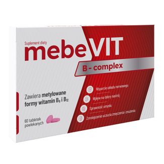 MebeVit B-complex, 60 tabletek powlekanych USZKODZONE OPAKOWANIE - zdjęcie produktu