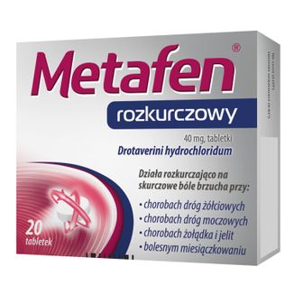 Metafen rozkurczowy 40 mg, 20 tabletek - zdjęcie produktu