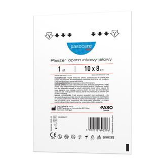 Pasocare Med, plaster opatrunkowy, jałowy, 10 cm x 8 cm, 1 sztuka - zdjęcie produktu