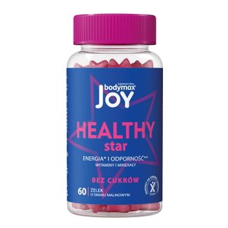 Bodymax Joy Healthy Star, żelki, smak malinowy, 60 sztuk - zdjęcie produktu