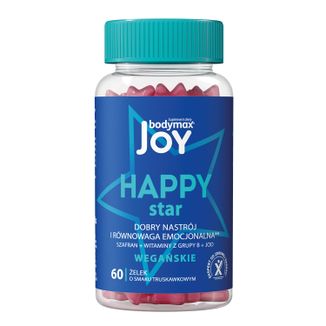 Bodymax Joy Happy Star, żelki, smak truskawkowy, 60 sztuk - zdjęcie produktu