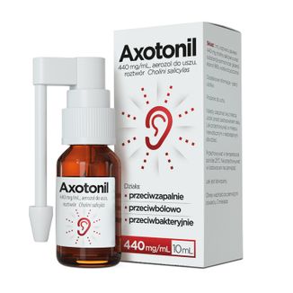 Axotonil 440 mg/ml, aerozol do uszu, roztwór, 10 ml - zdjęcie produktu