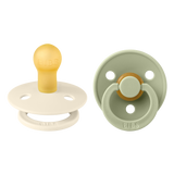 Bibs Colour, smoczek uspokajający, kauczukowy, okrągły, rozmiar 1, Ivory & Sage, od urodzenia, 2 sztuki - miniaturka zdjęcia produktu