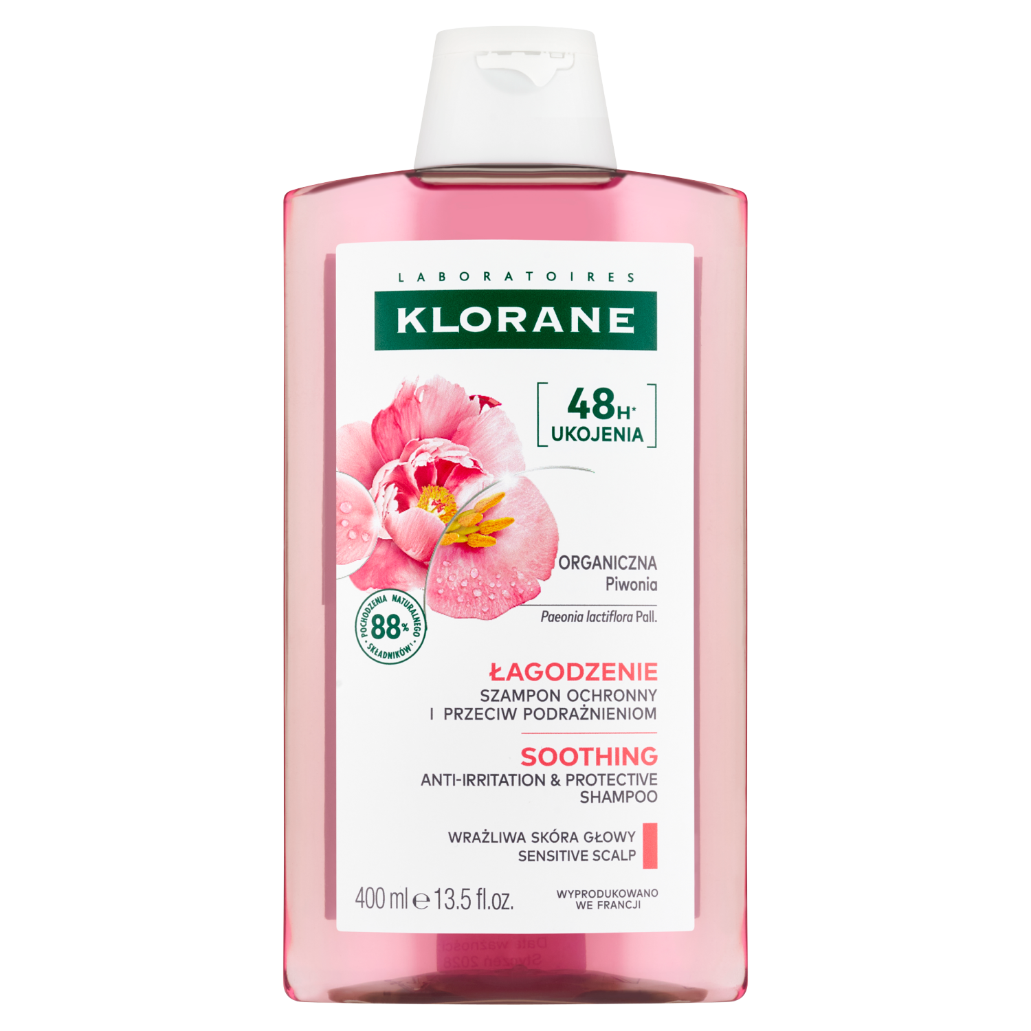 Klorane Klorane Łagodzenie, szampon z piwonią, 400 ml