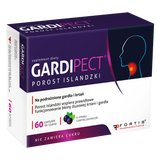 Gardipect Porost Islandzki, smak czarnej porzeczki, 60 pastylek do ssania USZKODZONE OPAKOWANIE - miniaturka zdjęcia produktu