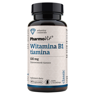 PharmoVit Witamina B1, tiamina 100 mg, 60 kaps - zdjęcie produktu