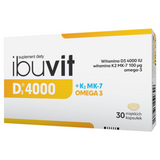 Ibuvit D3 4000 + K2 MK-7 Omega 3, 30 kapsułek miękkich USZKODZONE OPAKOWANIE - miniaturka zdjęcia produktu