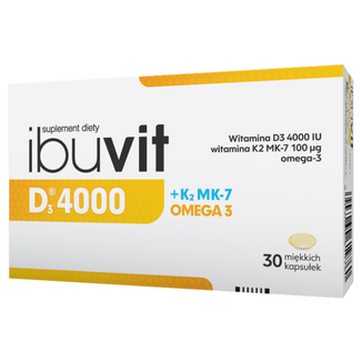 Ibuvit D3 4000 + K2 MK-7 Omega 3, 30 kapsułek miekkich - zdjęcie produktu