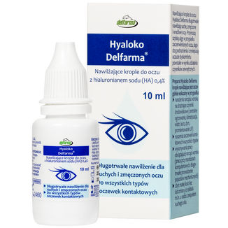 Delfarma Hyaloko, nawilżające krople do oczu, 10 ml - zdjęcie produktu