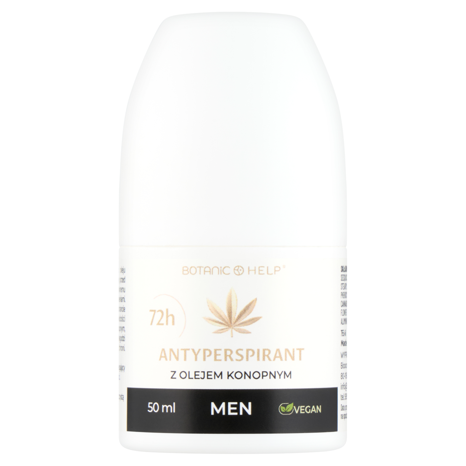 Botanic Help Botanic Help Men, Antitranspirant roll-on 48h mit Öl mit Hanf, 50 ml — Inhaltsstoffe und Bewertung