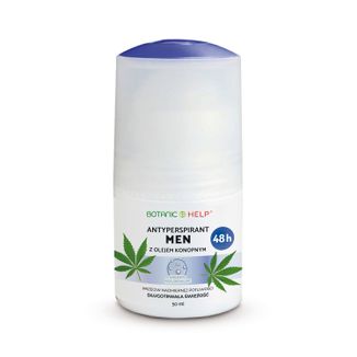 Botanic Help Men, antyperspirant roll-on 48h z olejkiem konopnym, 50 ml  - zdjęcie produktu