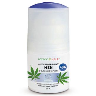 Botanic Help Men, antyperspirant roll-on 48h z olejkiem konopnym, 50 ml - zdjęcie produktu