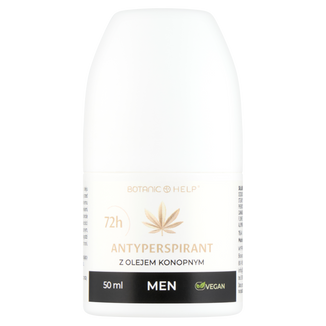Botanic Help Men, antyperspirant roll-on 48h z olejkiem konopnym, 50 ml - zdjęcie produktu