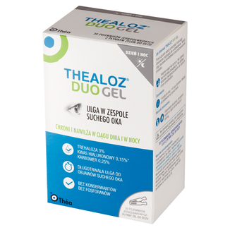 Thealoz Duo Gel, płynny żel do oczu, 0,4 g x 30 pojemników jednodawkowych USZKODZONE OPAKOWANIE - zdjęcie produktu