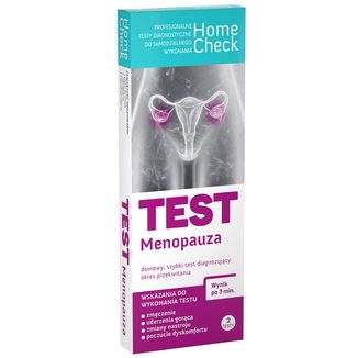 Home Check Test Menopauza, domowy test do oznaczania hormonu FSH w moczu, kasetkowy, 2 sztuki - zdjęcie produktu